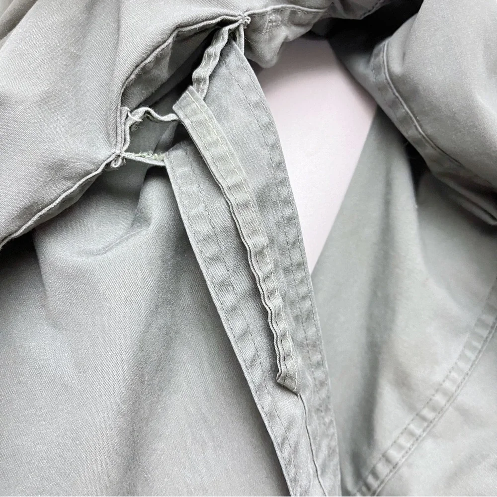 Vintage America Army Green Utility Belted Waist Double Button Trench Coat 42R - Picture 14 of 14